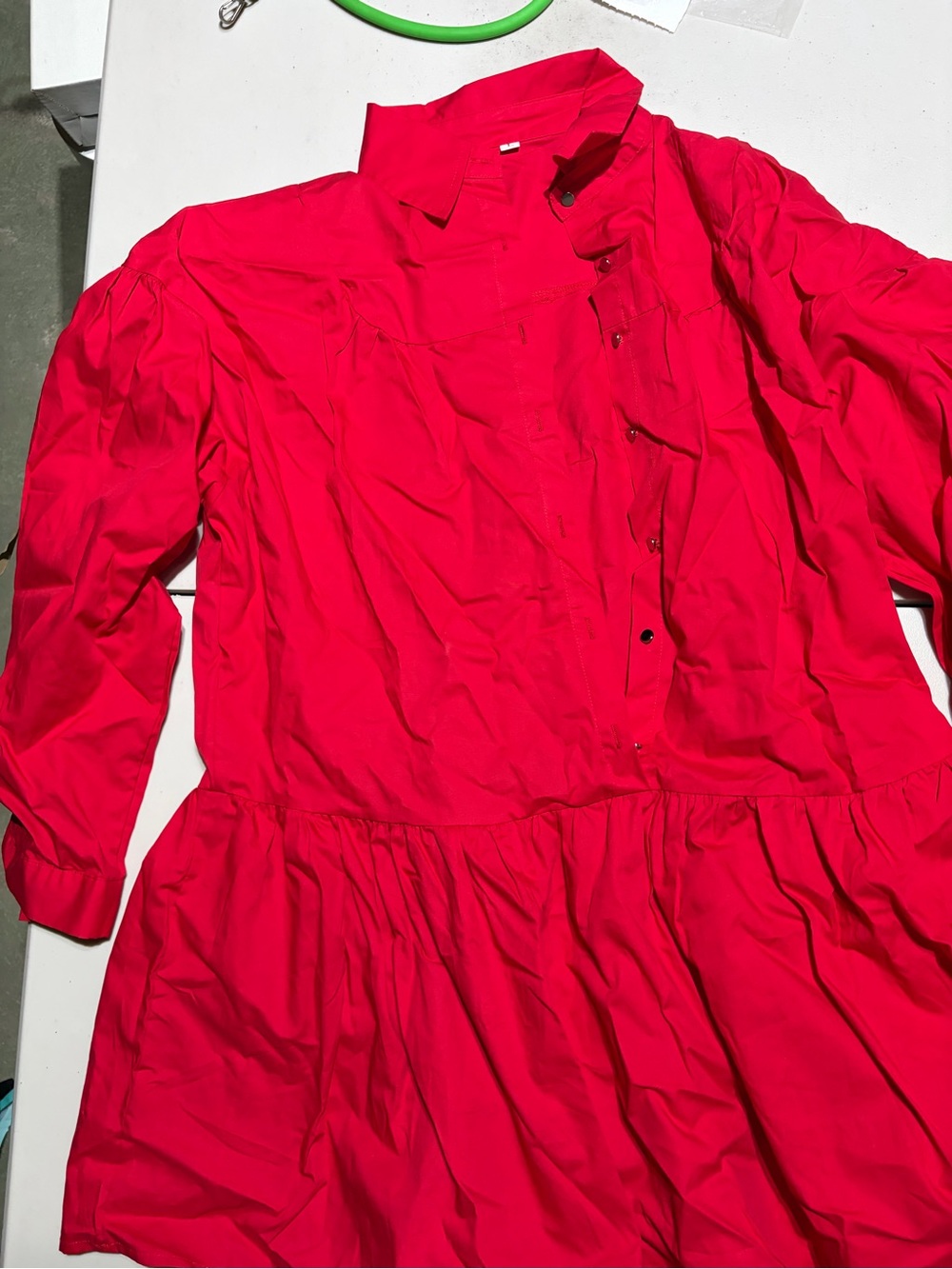 Women’s Bright Red Button-Front Jacket Dress